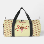 Niedlicher Beagle Welpe Red Hearts Personalisiert Duffle Bag (Rückseite)