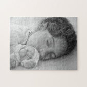 niedlicher Beagle Welpe und kleine, süße schlafend Puzzle (Horizontal)