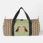 Niedlicher Beagle Welpe Weißrosen Tier Personalisi Duffle Bag (Rückseite)