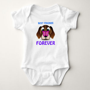 Niedlicher Beagle Welpen Hund und Schmetterling Be Baby Strampler