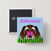 Niedlicher Beagle-Welpen-Hunde-und Button (Vorne & Hinten)