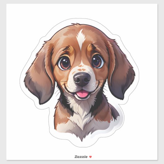 Niedlicher Beagle Welpenhund Aufkleber (Blatt)
