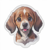 Niedlicher Beagle Welpenhund Aufkleber (Vorderseite)