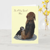 niedlicher Beagle Welpenhund Karte (Gelbe Blume)