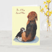 niedlicher Beagle Welpenhund Karte (Gelbe Blume)