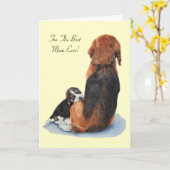 niedlicher Beagle Welpenhund Karte (Gelbe Blume)