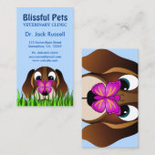 Niedlicher Beagle Welpenhund und Schmetterling Tie Visitenkarte (Vorne/Hinten)
