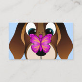 Niedlicher Beagle Welpenhund und Schmetterling Tie Visitenkarte (Rückseite)