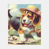 Niedlicher Beagle Welpenmalerei Fleecedecke (Vorderseite)