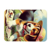 Niedlicher Beagle Welpenmalerei Magnet (Horizontal)