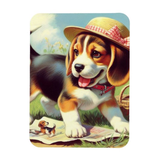 Niedlicher Beagle Welpenmalerei Magnet (Vertikal)