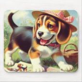 Niedlicher Beagle Welpenmalerei Mousepad (Vorne)