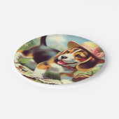 Niedlicher Beagle Welpenmalerei Pappteller (Schrägansicht)