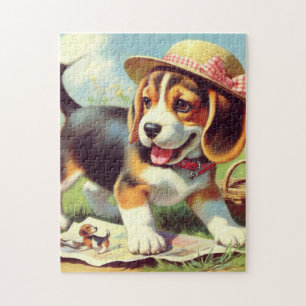 Niedlicher Beagle Welpenmalerei Puzzle