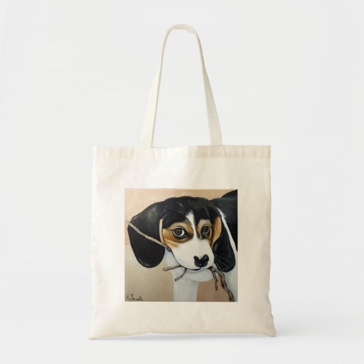 Niedlicher Beagle Welpenmalerei Tragetasche (Vorne)