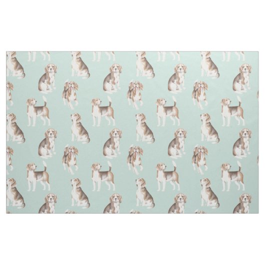 Niedlicher Beagle Welpenmuster Stoff (Fat Quarter (45,7 x 55,9 cm))