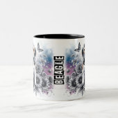Niedlicher Beagle Zweifarbige Tasse (Mittel)