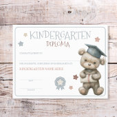 Niedlicher Bear Kindergarten Diplom