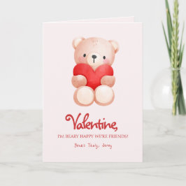 Niedlicher Beary Happy Valentine Day Gruß Karte