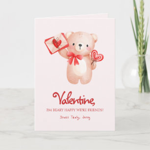 Niedlicher Beary Happy Valentine Day Gruß Karte