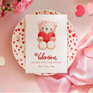 Niedlicher Beary Happy Valentine Day Gruß Karte