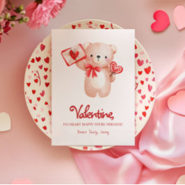 Niedlicher Beary Happy Valentine Day Gruß Karte