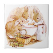 Niedlicher Beatrix Potter, Bunnies, kundenspezifis Fliese (Vorderseite)