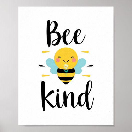 Niedlicher "Bee Kind" Pun mit Hummel Poster (Vorne)