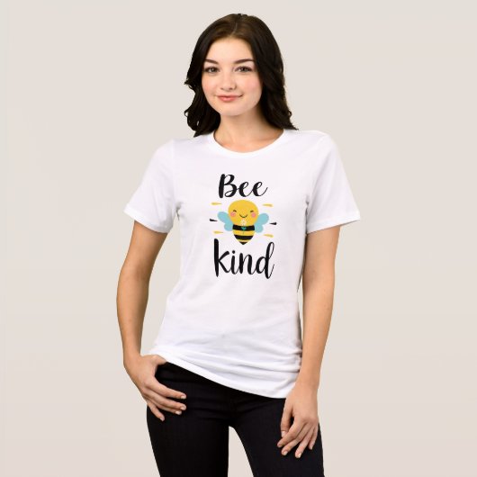 Niedlicher "Bee Kind" Pun mit Hummel Tri-Blend Shirt (Vorderseite voll)
