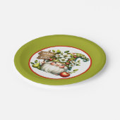 Niedlicher Begrüßungsgarten Party Gnome Pappteller (Schrägansicht)