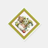 Niedlicher Begrüßungsgarten Party Gnome Serviette (Ecke)