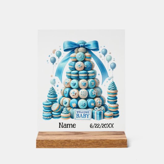 Niedlicher Begrüßungsjunge Acrylschild (Vorderseite)