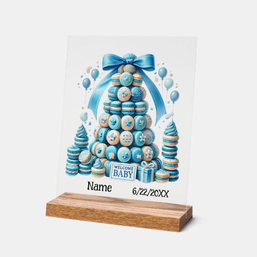 Niedlicher Begrüßungsjunge Acrylschild (Winkel)