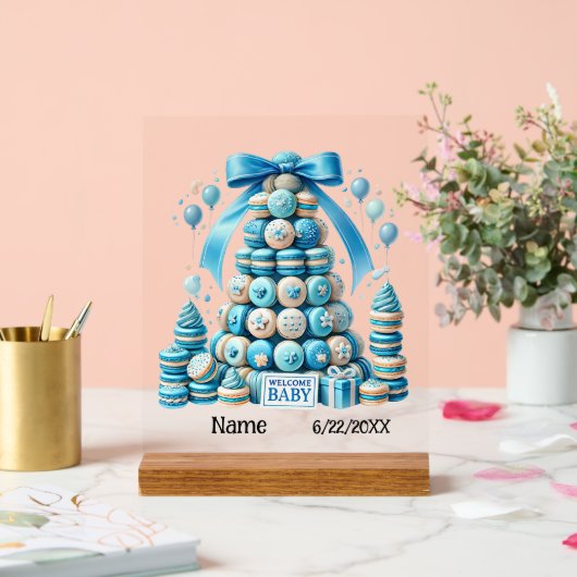 Niedlicher Begrüßungsjunge Acrylschild (Hochzeit)