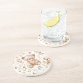 Niedlicher Beige-Kinderbär Getränkeuntersetzer (Seite)