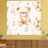 Niedlicher Beige-Kinderbär Leinwanddruck (Insitu (Wohnzimmer))