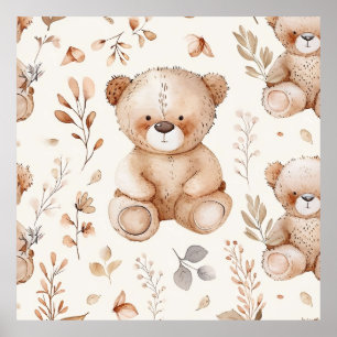 Niedlicher Beige-Kinderbär Poster