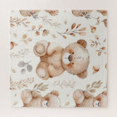 Niedlicher Beige-Kinderbär Puzzle (Horizontal)