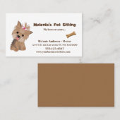 Niedlicher beige Yorkie Dog Sitzgelegenheit Servic Visitenkarte (Vorne/Hinten)
