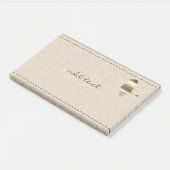 Niedlicher Beitrag in Style mit goldbrauner Leinwa Post-it Klebezettel (angewinkelt)