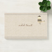 Niedlicher Beitrag in Style mit goldbrauner Leinwa Post-it Klebezettel (Büro)