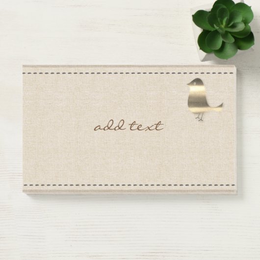 Niedlicher Beitrag in Style mit goldbrauner Leinwa Post-it Klebezettel (Büro)