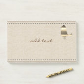 Niedlicher Beitrag in Style mit goldbrauner Leinwa Post-it Klebezettel (Auf Schreibtisch)