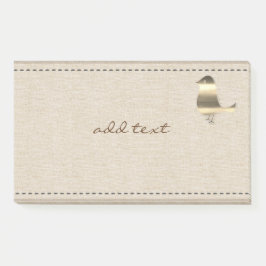 Niedlicher Beitrag in Style mit goldbrauner Leinwa Post-it Klebezettel