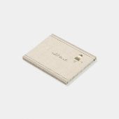 Niedlicher Beitrag in Style mit goldbrauner Leinwa Post-it Klebezettel (angewinkelt)