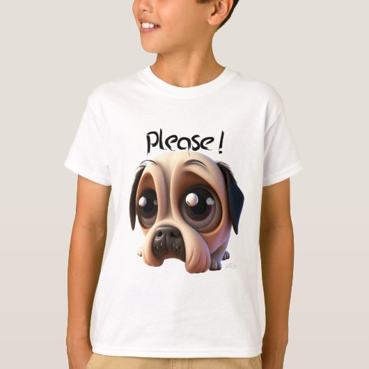Niedlicher beklagenswerter Hund, der Cartoon-Hund  T-Shirt (Vorderseite)