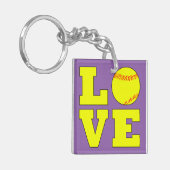 Niedlicher benutzerdefinierter Farbdrucker Softbal Schlüsselanhänger (Vorderseite links)