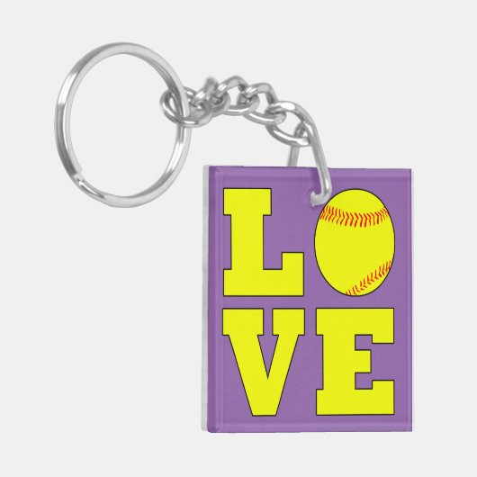 Niedlicher benutzerdefinierter Farbdrucker Softbal Schlüsselanhänger (Vorderseite links)