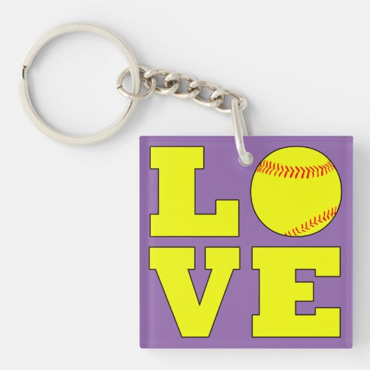 Niedlicher benutzerdefinierter Farbdrucker Softbal Schlüsselanhänger (Vorderseite)