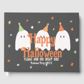 Niedlicher, benutzerdefinierter grüner Orange-Ghos Gästebuch (Vorderseite)